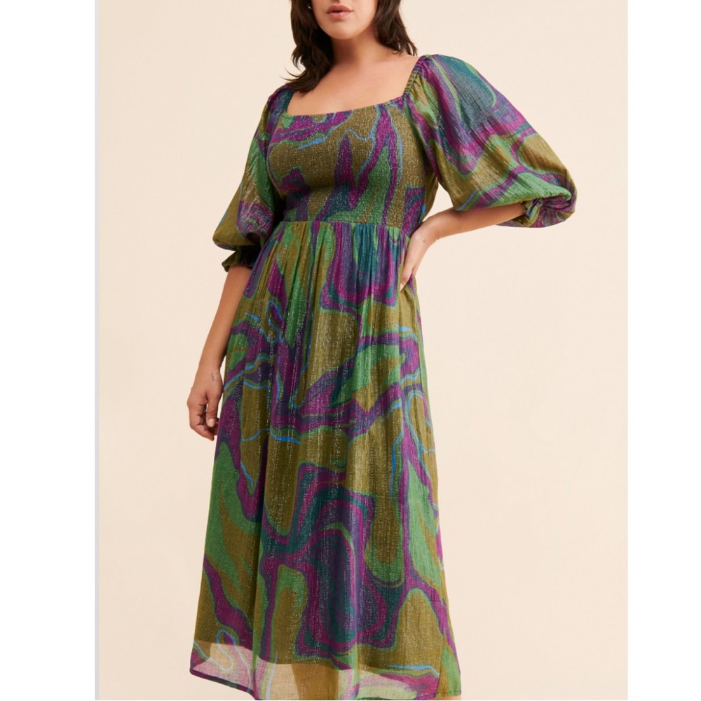 Anthropologie Conditions Apply Riyana Midi Dress, NEW